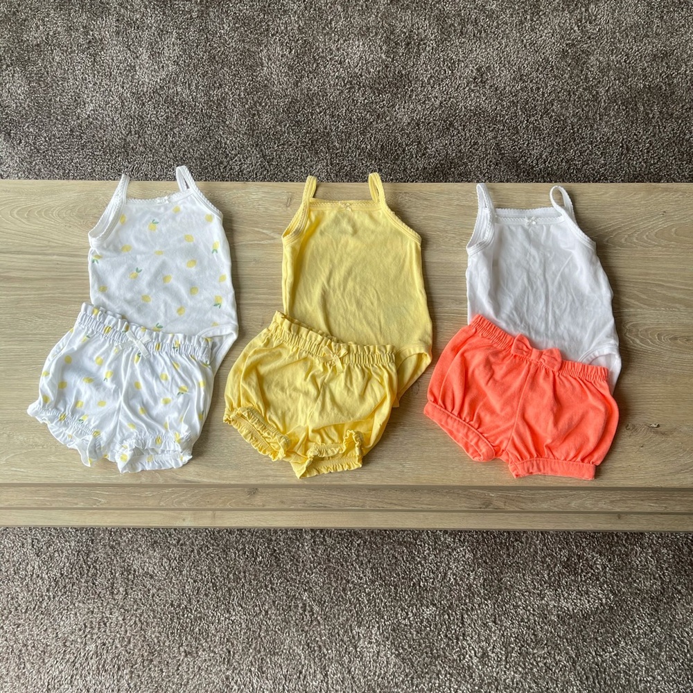 Baby tank onesie and short set